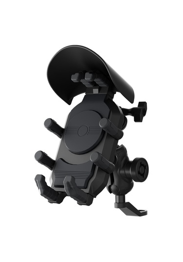 Neevoyu Motosiklet Telefon Tutucu, Yansıta Montajlı, Şok Emici, Hırsızlığa Dayanıklı, 69-93mm Genişlik Aralığı, Siyah, Pa6+gf+silikon Malzeme Siyah