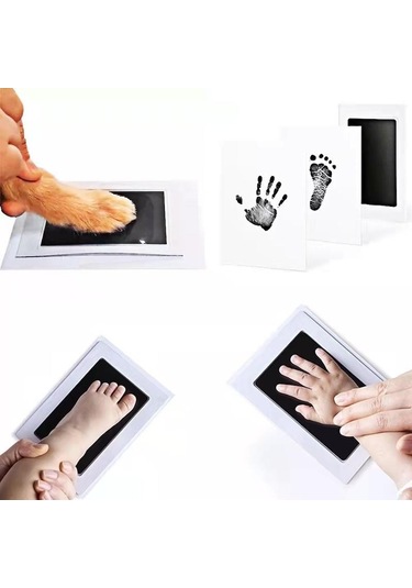 Yenidoğan Bebek Dıy El Ve Ayak Izi Kiti Mürekkep Pedleri Fotoğraf Çerçevesi El Izi Bebekler Hatıra Aksesuarları Güvenli Temiz Bebek Duş Hediye