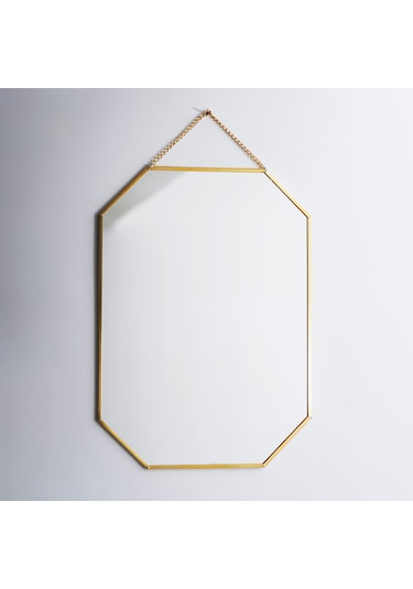 Ayna Duvar Askılı Sekizgen Geometrik 30x20cm Gold