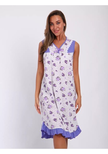 Mıss-tex Pamuklu Büyük Beden Gecelik 262954146 Beyaz