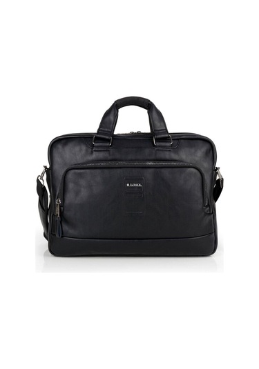 Tab Suni Deri Dizüstü Bilgisayar Çantası İki Bölmeli 15,6''-126347 Siyah