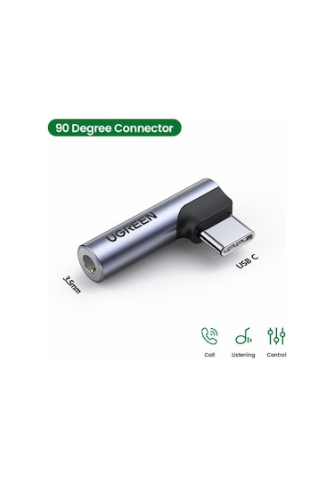 Xiaomi Mi İçin Ugreen 11 Oneplus 8 Pro Huawei P30 Tip C İla 3.5mm Jack Usb C Dirsek Erkek - Kadın Ses Kulaklık Adaptörü