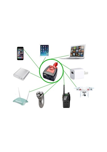 Ulzyvf 75w Araba İnvertörü 12v 220v Çevirici Güç Dönüştürücü Araç İçin