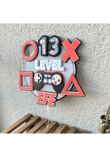 Video Game Erkek Çocuk Doğum Günü İsme Özel 3d Pasta Parti Süsü Cake Topper Çocuk