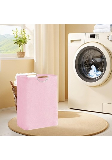 Pazly Suntek Çok Amaçlı Katlanabilir Pembe Çamaşır Sepeti - Ev & Organizasyon Pembe