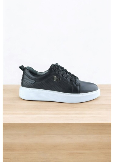 Ktty05 Hakiki Deri Yumuşak Esnek Lastik Bağcıklı Ortopedik Erkek Ayakkabı Siyah