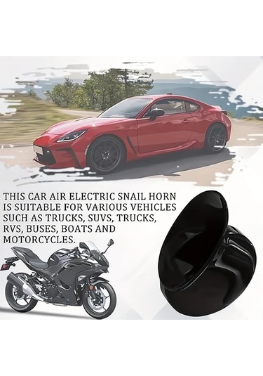 Meridiangoods Red1pc Motosiklet Salyangoz Kornası Yüksek Sesli Araç Kornası Modifiye