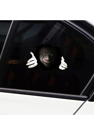 Yunboo Korkunç Halloween Pvc Araba Sticker - 30x25cm Siyah Pencere Dekoru Dış饰