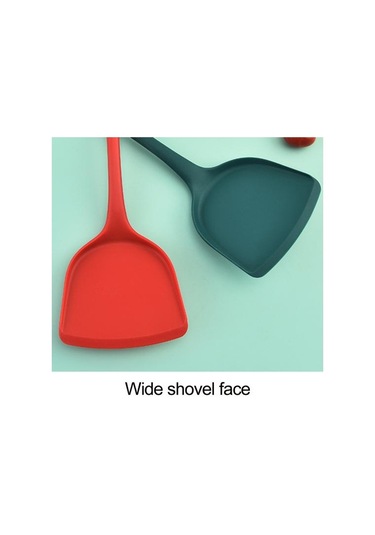 Sarı Silikon Spatula Geniş Yapışmaz Isıya Dayanıklı Rahat Kavrama Kolay Temiz Kızartma Gıda Sınıfı Pişirme