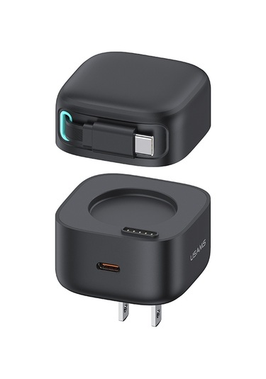 Usams Us-cc203 Smf Serisi Pd35w Çift Tip-c Bağlantı Noktalı Gan Hızlı Şarj Cihazı, Abd Tak Siyah
