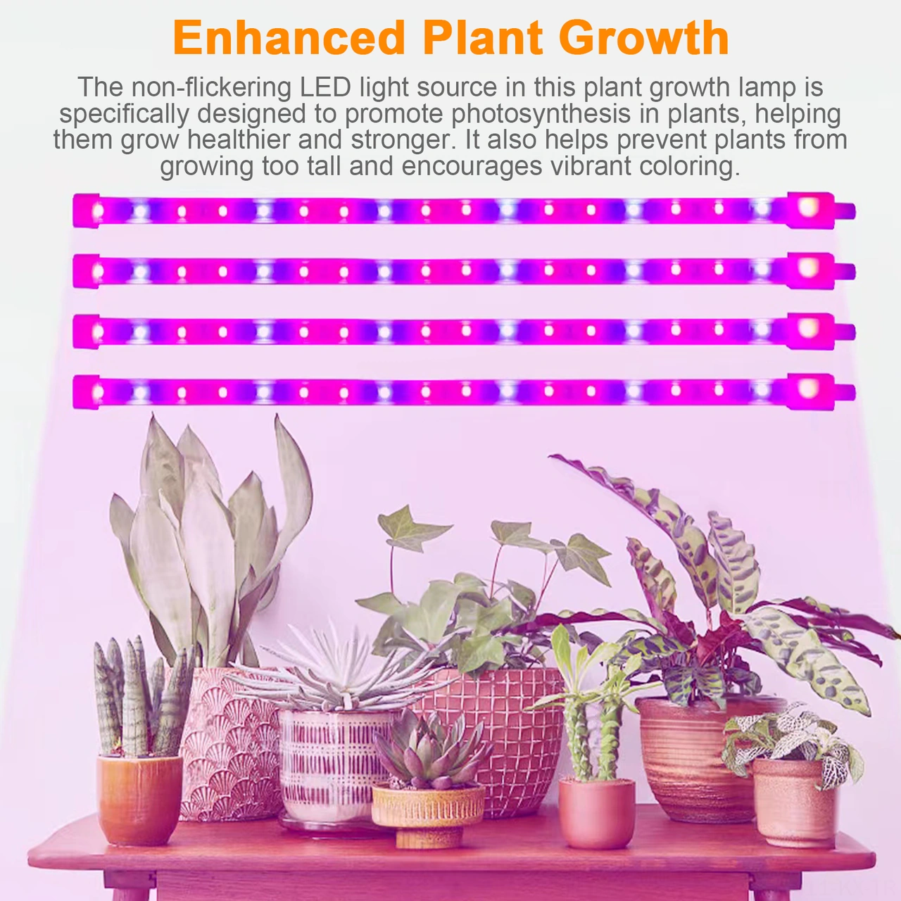 Kangvka Bitkisel Büyüme Led Işık Şeridi, Kırmızı-mavi Spektrum, 4 Seviye Parlaklık, 3/9/12 Saat Akıllı Zamanlayıcı, Usb Çalışır, 50cm, Çoklu Kurulum Seçeneği Kırmızı - Mavi