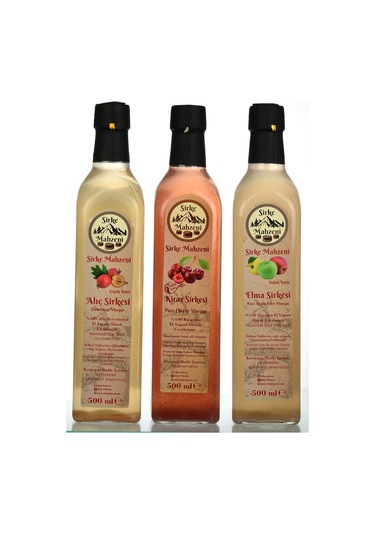 Sirke Mahzeni Alıç + Kiraz + Elma Sirkesi 3 x 500 ML