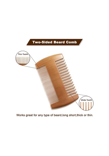 Sakal Tarağı Sakal Ahşap Tarak, Bıyık Tarağı Ahşap Deri Kılıflı