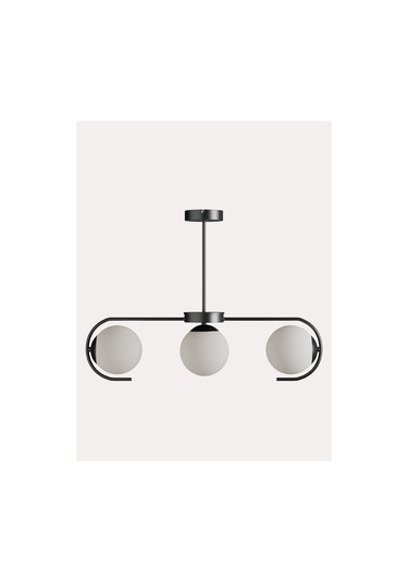 Ayza Modern Metal Gövdeli 3 Lü Cam Küre Avize Aydınlatma Avize 1 ADET