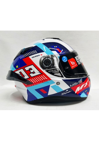 Mt Targo S Sergio Garcia D7 Şeffaf Vizörlü V-14B Motosiklet Kaskı