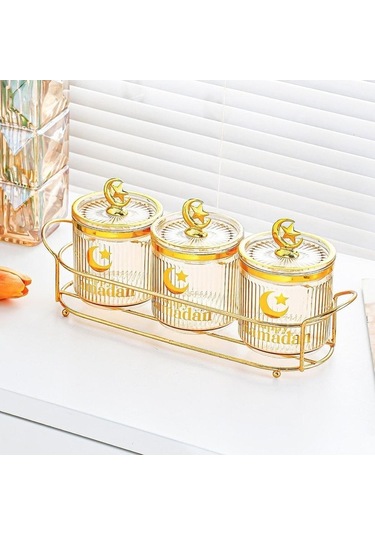 Trendooze Düğünlik Kavanoz Şekerlik, Mutfak Tatili Kehribar, Unik Design Kehribar