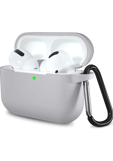 Airpods Pro 3 2025 Uyumlu Mat Silikon Kılıf 1 Kalite +kanca Gri