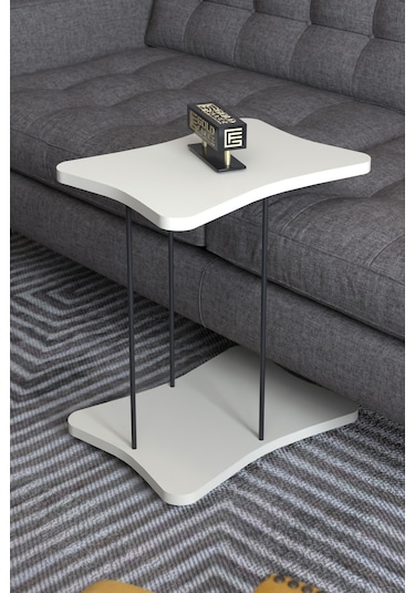 Yan Sehpa Tekerlekli Servis Sehpası Hnd Krem