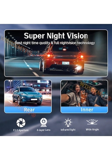 Tongxida 1080p Wi-fi 3kamera Dash Cam, 2/3 Lens Ön-arka, Araba Kamerası İle Wi-fi