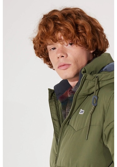 Lee Kapüşonlu Regular Fit Zeytin Erkek Mont L88Bnya61 Yeşil