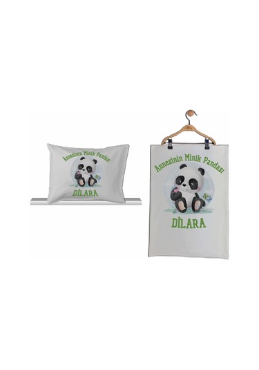 Pia Baby Gl 2009 İsme Özel Pandalı Beşli Tulum Set Krem