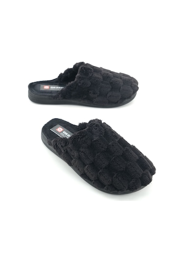Gezer Kadın Kışlık Rahat Taban Ev Bahçe Terlik Siyah
