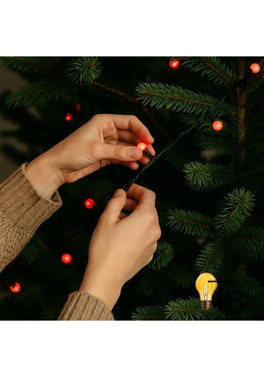 Led Dekor Işık 5m Mini Top Şerit Aydınlatma Yılbaşı, Parti, Ev & Mağaza Dekoru Kırmızı
