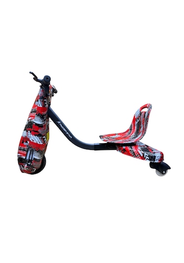Drift Car Elektrikli Kaykay Drift Scooter Bluetooth Hoparlörlü RS-R1 Red Extreme Grafiti