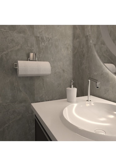 Decorev Lüks Krom Rulo Havlu Askı Modern Banyo Aksesuarı Krom