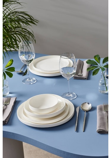 Karaca  Stream Bone Saturn 24 Parça 6 Kişilik Yemek Takımı Beyaz