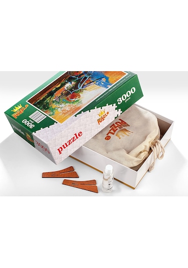 King Of Puzzle Mavi Bisiklet - Fransa Ahşap Puzzle 3000 Parça