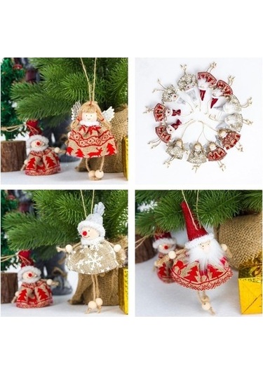 Lijinxu Noel Noel Baba Bebek Asılı Ağaç Süsleri Kolye Ev