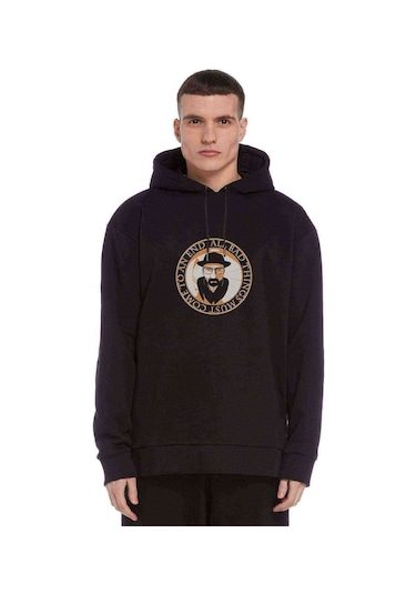 Breakıng Bad Baskılı Siyah Erkek Örme Kapşonlu Sweatshirt