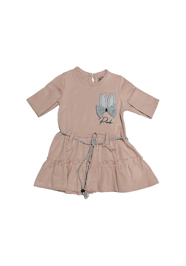 Mini Pink Lila Bağlama Detaylı Elbise Lila
