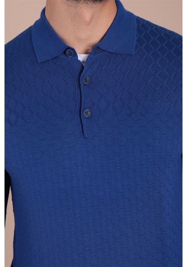 Ferraro Polo Yaka Superfine Yün Kazak - Saks Saks (490432989) Saks