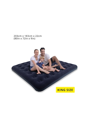 Terravita 20256-5 King Size Flocked Şişme Yatak 20256-5 203 x 183 x 22 CM Lacivert