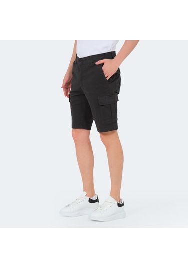 Slazenger EARNINGS Erkek Cepli Kargo Koyu Gri Şort