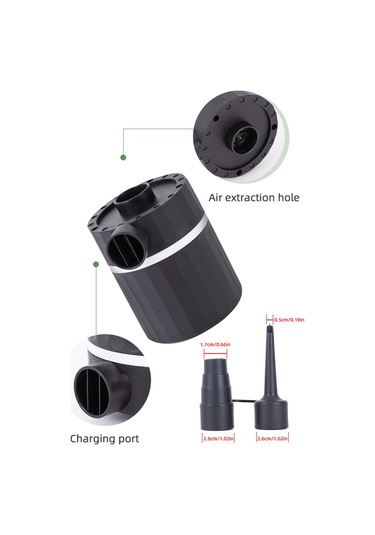 Vkemall 5000kpa 35w Elektrikli Hava Pompa, İç/boşaltma Fonksiyonu, 2 Uçlu, Taşınabilir Mini Boyut, Havlu, Yatak, Yüzme Çemberi İçin