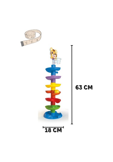 Top Yuvarlama Kulesi 63 Cm Top Kulesi Eğitici Oyuncak