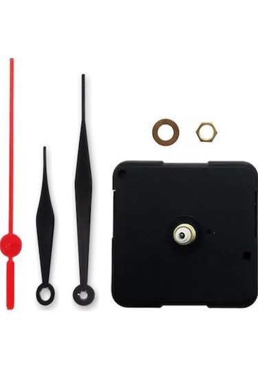 1 Adet, Duvar Saat Mekanizması, 10 Mm Şaft, Sessiz, Saat Motoru, Siyah