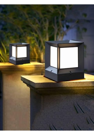 Kare Küp Bahçe Aydınlatma Armatürü - Set Üstü Dekoratif Aplik Diğer