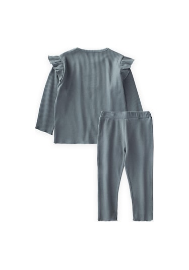 Cigit Etiket Detaylı Mevsimlik Kız Çocuk Takım 1-10 Yaş Çağla Yeşili