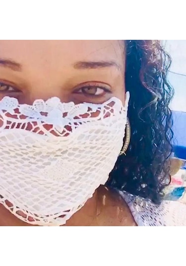 Siyah Jonathan Delicate Dantel Aplike Yıkanabilir Ve Tekrar Kullanılabilir Ağız Yüz Maskesi Yüz Maskesi