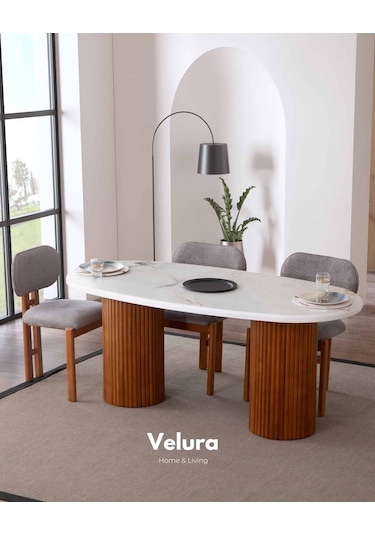 Artem Yemek Odası Takımı Yemek Masası + 4 Adet Sandalye Beyaz