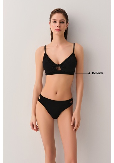 Suwen Toparlayıcı Balenli Bralet Bikini Üst Sbn26635012 Siyah