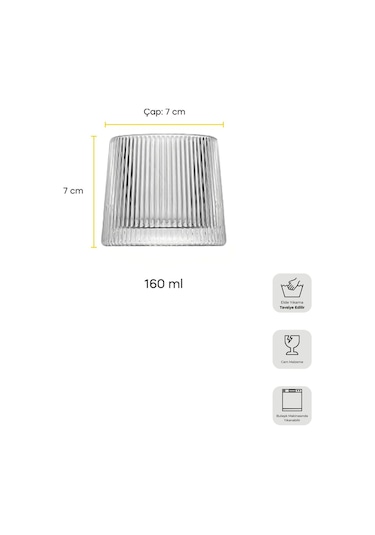 Greta Şeffaf 2'li Kristal Viski Kokteyl Meşrubat Bardağı Japon Style 160ml