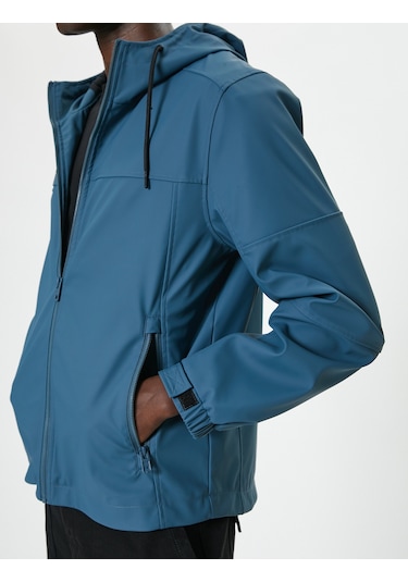 Koton Mevsimlik Ceket Slim Fit Fermuarlı Petrol 5wam20065hw Petrol