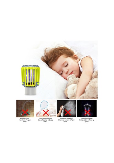 Reedark Fiziksel Uçucu Öldürücü Led Lambası - 20 M² Kaplama, Kamp Feneri Ve Flaş Işık Modları, Ip67 Su Geçirmez, Usb Şarj Edilebilir Pil Sarı