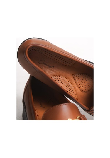 Büyük Numara Hakiki Deri Ortepedik Comfort Kadın Ayakkabı Taba