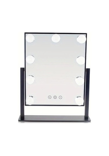 Oldfriend Siyah 1 Adet Led Işıklı Döner Makyaj Aynası, Yatak Odası Ve Banyo İçin Işık Renkli Makyaj Aynası Siyah